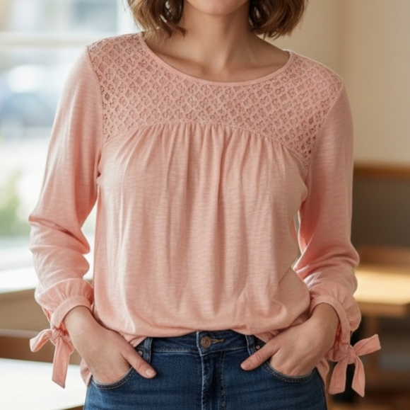 St. John's Bay Tops - St. John's Bay Pink Blouse - Size M - Classic Professional Top